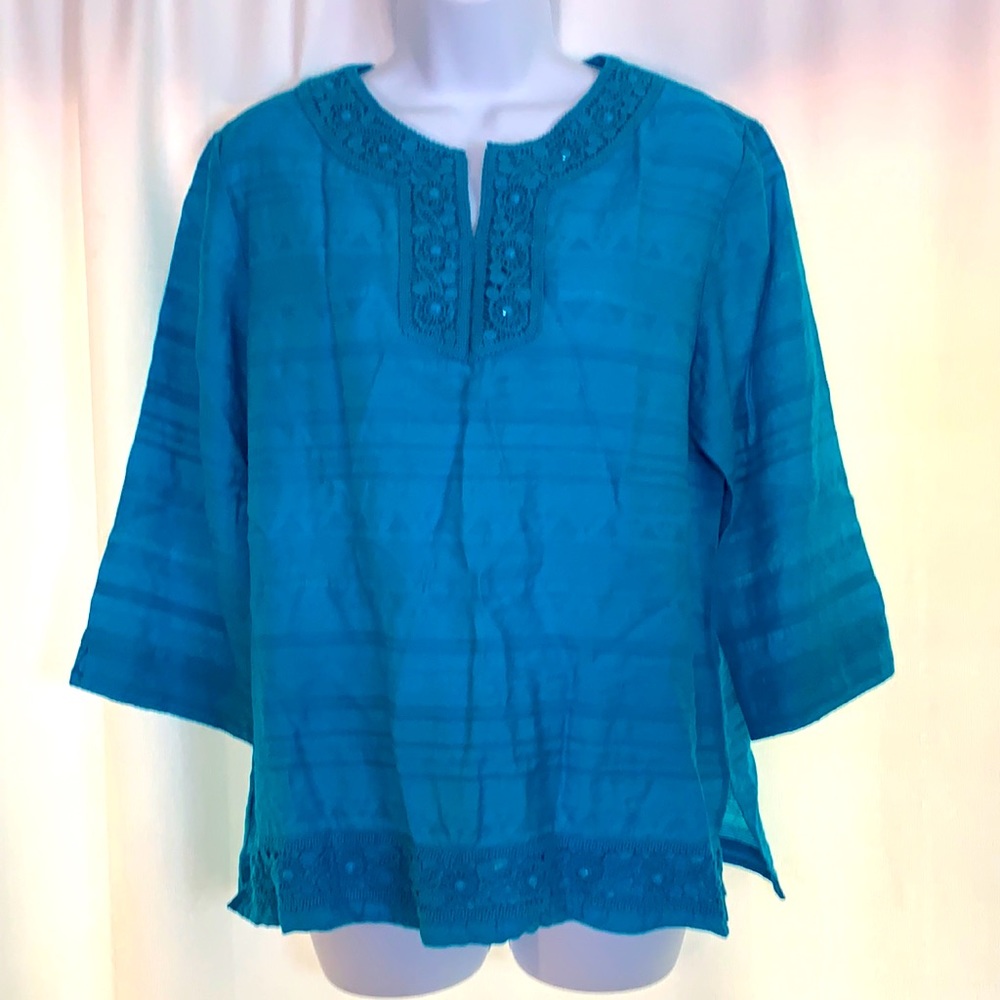 3/$20 Alfred Dunner 12P Embroidered Tunic